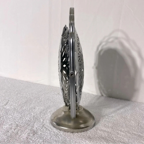 Vintage Silver Tone Three Tier Folding Dessert Sandwich  Serving Tray - Picture 10 of 16